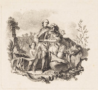 KG 01242
<br/>
Vignetten en initialen uit "Poësies diverses" door Frederik de Grote (30 bladen)
<br/>
<em>Schmidt, Georg Friedrich (1712-1775)</em>